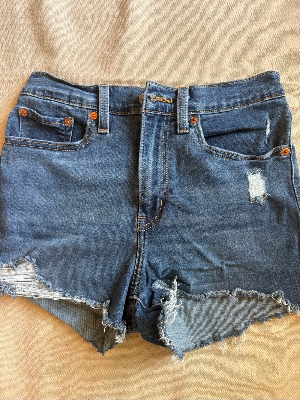 Levi’s Denim Distressed High-Rise Women's Shorts - Blue